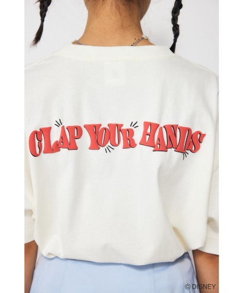 Disney SERIES CREATED by MUS(ディズニーシリーズクリエイテッドバイエムユーエス)の「MD CLAP YOUR HANDS Tシャツ(Tシャツ/カットソー・レディース・ライトピンク/オフホワイト/ブラック・FREE)」の21枚目の写真