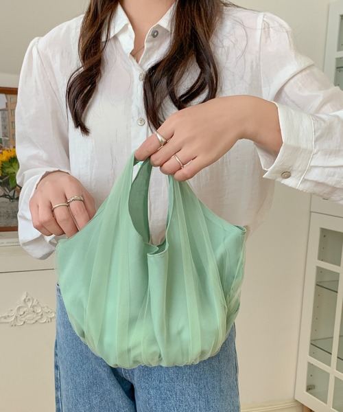EPICKS(エピックス)の「シアーエコバッグ(エコバッグ/サブバッグ・レディース・ピンク/グリーン/ブラック/アイボリー/ブルー・FREE)」の9枚目の写真