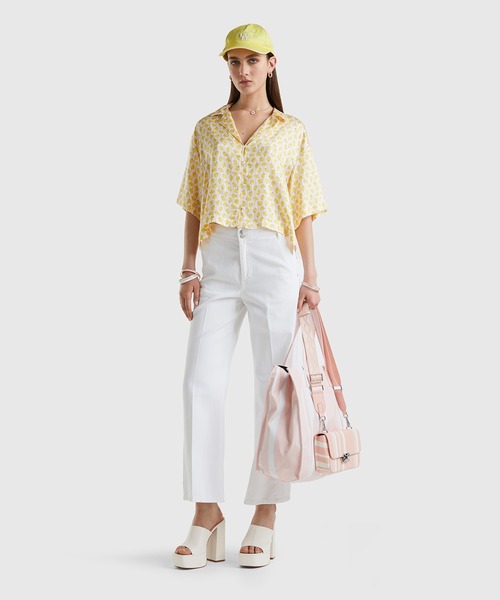 BENETTON (UNITED COLORS OF BENETTON)（ベネトンユナイテッドカラーズオブベネトン）の「5分袖総柄フルーツプリントブラウス（シャツ/ブラウス・レディース・マルチ/ピンク系その他/イエロー系その他・MEDIUM/SMALL/X-SMALL/LARGE）」の9枚目の写真