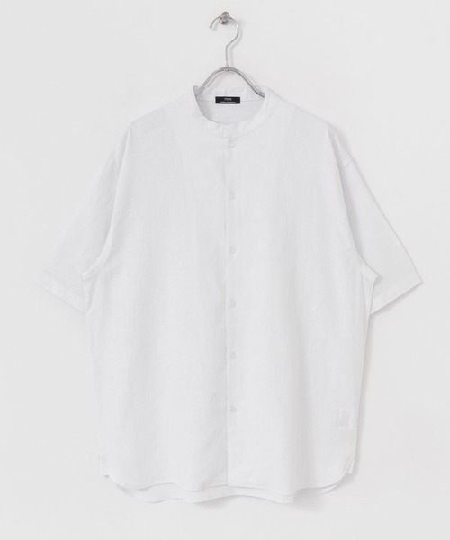 ITEMS URBANRESEARCH（アイテムズ アーバンリサーチ）の「リネンレーヨン バンドカラー半袖シャツ（シャツ/ブラウス・メンズ・ブラック/ブルー/ホワイト/ミント・MEDIUM/LARGE）」の17枚目の写真