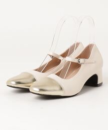 MANGROVE（マングローブ）の「チップトゥコンビストラップシューズ（パンプス）」