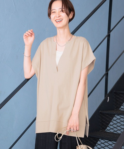 LEPSIM（レプシィム）の「深Vネックチュニック 183634（Tシャツ