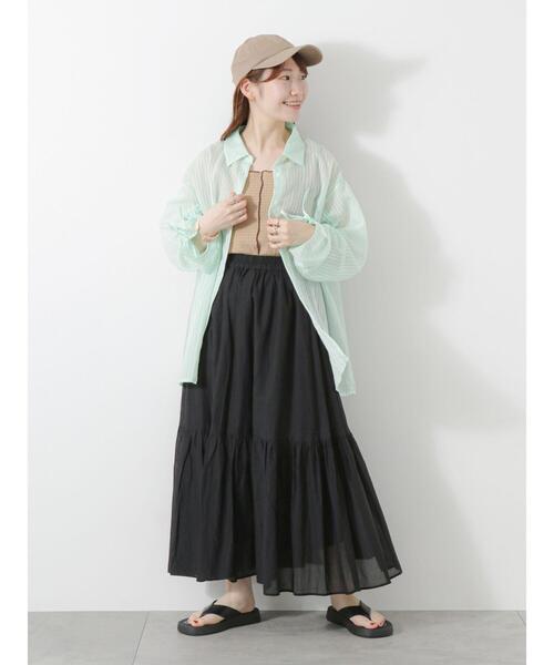 ehka sopo（エヘカソポ）の「配色メロータンクトップ（タンクトップ・レディース・グリーン/キナリ/ベージュ/ブラック・F）」の6枚目の写真