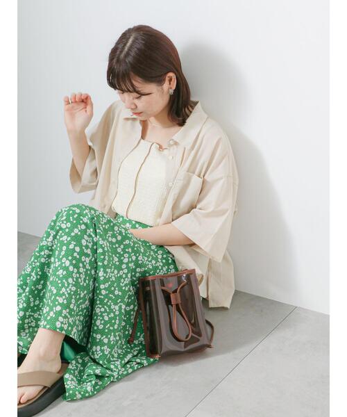 ehka sopo（エヘカソポ）の「配色メロータンクトップ（タンクトップ・レディース・グリーン/キナリ/ベージュ/ブラック・F）」の10枚目の写真