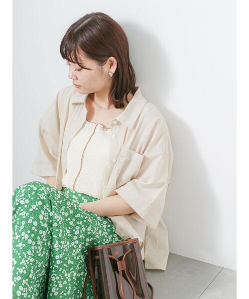 ehka sopo（エヘカソポ）の「配色メロータンクトップ（タンクトップ・レディース・グリーン/キナリ/ベージュ/ブラック・F）」の11枚目の写真