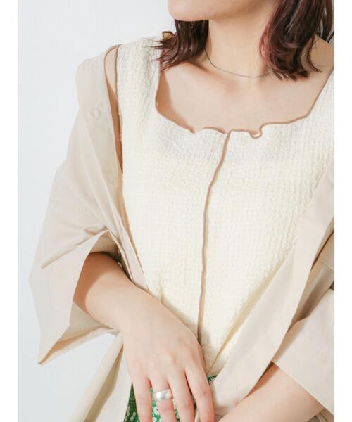 ehka sopo（エヘカソポ）の「配色メロータンクトップ（タンクトップ・レディース・グリーン/キナリ/ベージュ/ブラック・F）」の12枚目の写真