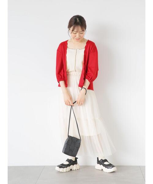 ehka sopo（エヘカソポ）の「配色メロータンクトップ（タンクトップ・レディース・グリーン/キナリ/ベージュ/ブラック・F）」の14枚目の写真