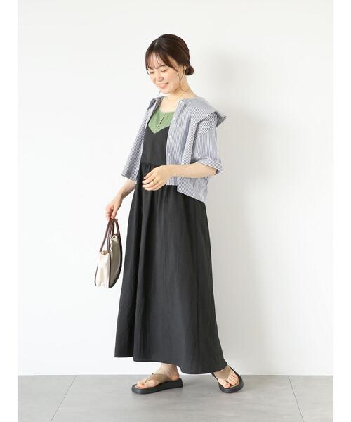 ehka sopo（エヘカソポ）の「配色メロータンクトップ（タンクトップ・レディース・グリーン/キナリ/ベージュ/ブラック・F）」の20枚目の写真