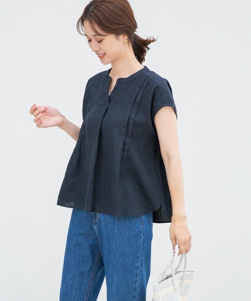 美品 アーバンリサーチドアーズ ゆったり 涼しげ リネン スキッパー ブラウス 美品 アーバンリサーチドアーズ ゆったり 涼しげ リネン
