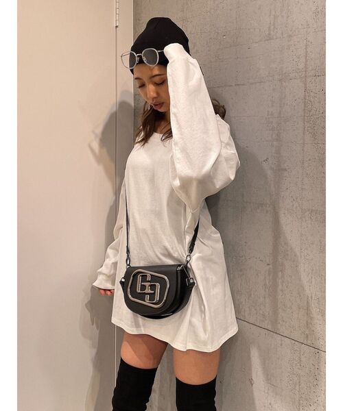 GYDA（ジェイダ）の「BASICロンT（Tシャツ/カットソー・レディース・ブラック/オフホワイト・FREE）」の19枚目の写真