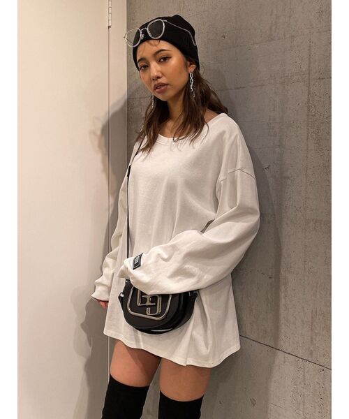 GYDA（ジェイダ）の「BASICロンT（Tシャツ/カットソー・レディース・ブラック/オフホワイト・FREE）」の11枚目の写真