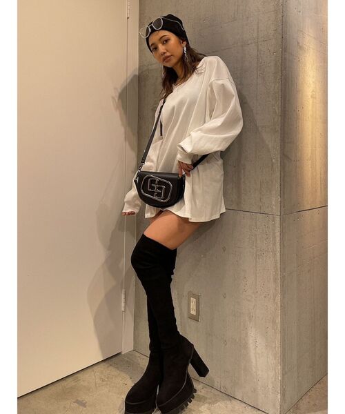 GYDA（ジェイダ）の「BASICロンT（Tシャツ/カットソー・レディース・ブラック/オフホワイト・FREE）」の8枚目の写真