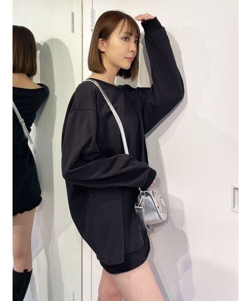 GYDA（ジェイダ）の「BASICロンT（Tシャツ/カットソー・レディース・ブラック/オフホワイト・FREE）」の21枚目の写真