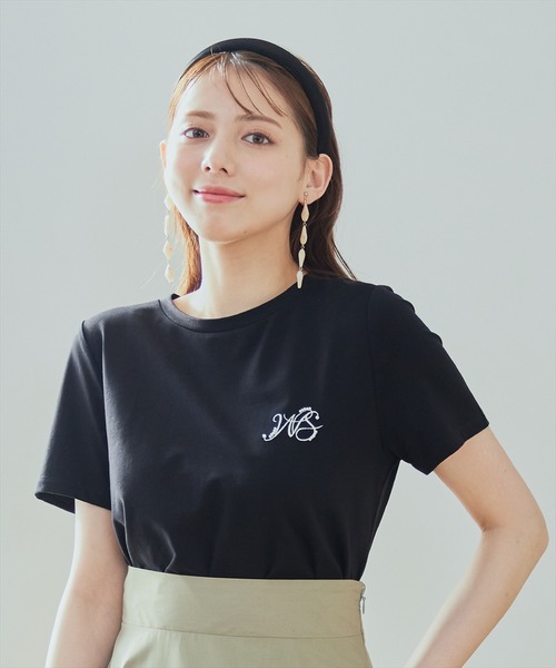 WILLSELECTION(ウィルセレクション)の「パール付きロゴ刺繍Tシャツ(Tシャツ/カットソー・レディース・オフホワイト/ピンク/ブラック・MEDIUM)」の3枚目の写真