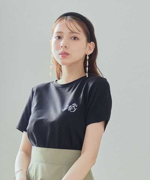 WILLSELECTION(ウィルセレクション)の「パール付きロゴ刺繍Tシャツ(Tシャツ/カットソー・レディース・オフホワイト/ピンク/ブラック・MEDIUM)」の13枚目の写真