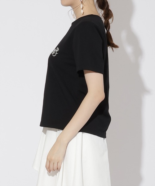 WILLSELECTION(ウィルセレクション)の「パール付きロゴ刺繍Tシャツ(Tシャツ/カットソー・レディース・オフホワイト/ピンク/ブラック・MEDIUM)」の18枚目の写真