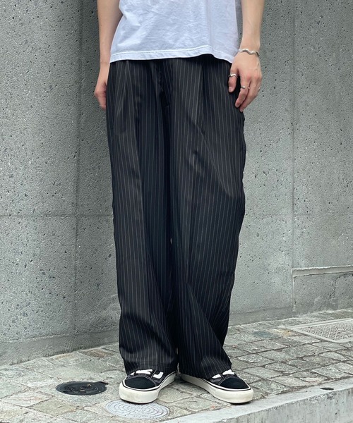 CIAOPANIC(チャオパニック)の「ピンストライプワイドスラックス(スラックス・レディース・グレー/ブラック・MEDIUM/LARGE)」の7枚目の写真