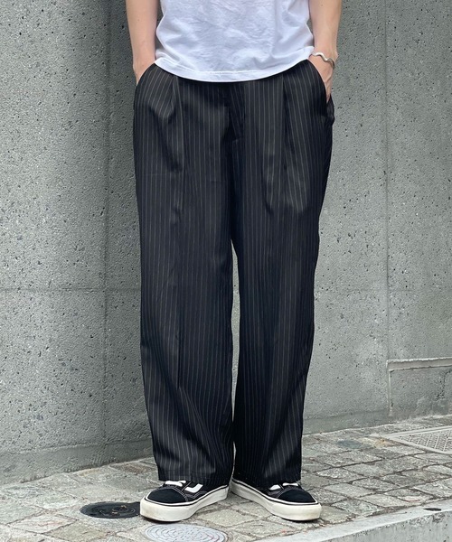 CIAOPANIC(チャオパニック)の「ピンストライプワイドスラックス(スラックス・レディース・グレー/ブラック・MEDIUM/LARGE)」の9枚目の写真