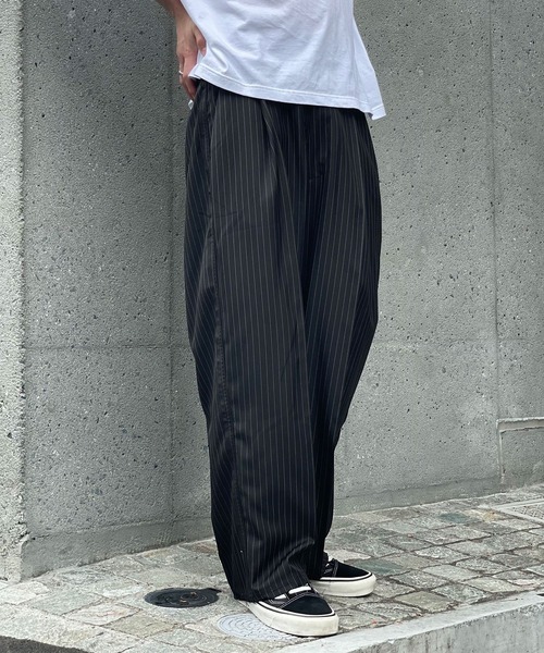 CIAOPANIC(チャオパニック)の「ピンストライプワイドスラックス(スラックス・レディース・グレー/ブラック・MEDIUM/LARGE)」の11枚目の写真