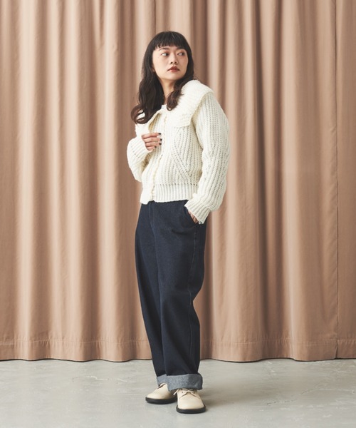 MERLOT（メルロー）の「カーブデニムパンツ（デニムパンツ・レディース・ネイビー・FREE/SMALL）」の22枚目の写真