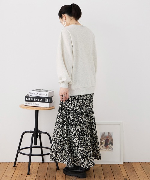 Fashion Letter(ファッションレター)の「フラワープリント 切替フレアスカート(スカート・レディース・サックスブルー/ブラック・M)」の17枚目の写真