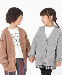 畦編みニットカーディガン■80～140cm