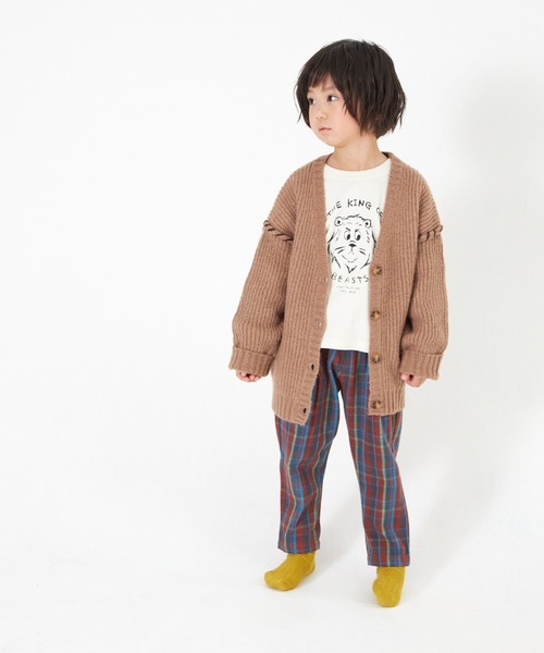 MAKE YOUR DAY（メイクユアデイ）の「畦編みニットカーディガン■80～140cm（カーディガン/ボレロ・キッズ・ベージュ/グレー・100/130/120/140/110/80/90）」の8枚目の写真