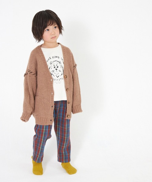 MAKE YOUR DAY（メイクユアデイ）の「畦編みニットカーディガン■80～140cm（カーディガン/ボレロ・キッズ・ベージュ/グレー・100/130/120/140/110/80/90）」の7枚目の写真