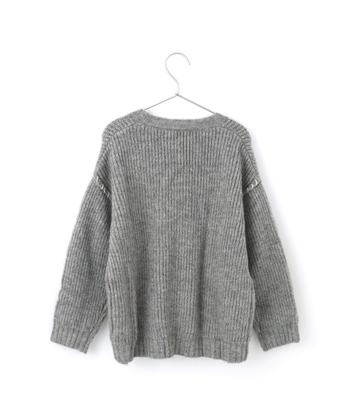 MAKE YOUR DAY（メイクユアデイ）の「畦編みニットカーディガン■80～140cm（カーディガン/ボレロ・キッズ・ベージュ/グレー・100/130/120/140/110/80/90）」の12枚目の写真