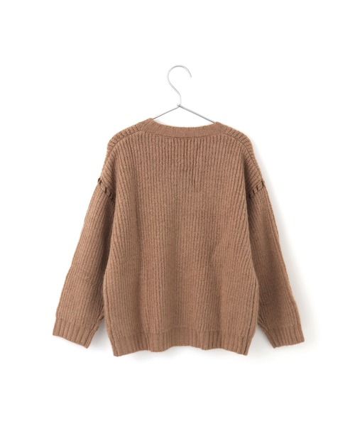 MAKE YOUR DAY（メイクユアデイ）の「畦編みニットカーディガン■80～140cm（カーディガン/ボレロ・キッズ・ベージュ/グレー・100/130/120/140/110/80/90）」の14枚目の写真