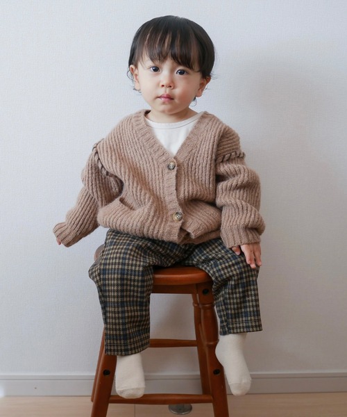 MAKE YOUR DAY（メイクユアデイ）の「畦編みニットカーディガン■80～140cm（カーディガン/ボレロ・キッズ・ベージュ/グレー・100/130/120/140/110/80/90）」の19枚目の写真