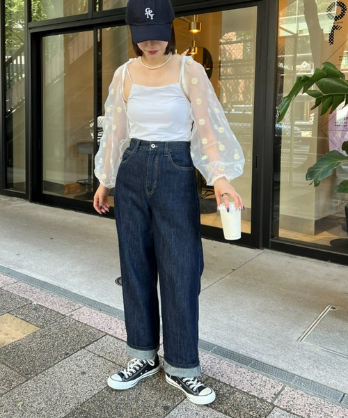 HELLO.SANFRANCISCO(ハローサンフランシスコ)の「【HELLO.SANFRANCISCO/ハローサンフランシスコ】チュールシアーフラワー刺繍ボレロ(カーディガン/ボレロ・レディース・ブラック/ホワイト・ONE SIZE)」の10枚目の写真