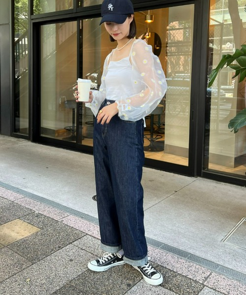 HELLO.SANFRANCISCO(ハローサンフランシスコ)の「【HELLO.SANFRANCISCO/ハローサンフランシスコ】チュールシアーフラワー刺繍ボレロ(カーディガン/ボレロ・レディース・ブラック/ホワイト・ONE SIZE)」の9枚目の写真