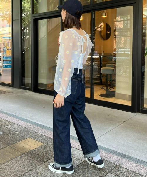 HELLO.SANFRANCISCO(ハローサンフランシスコ)の「【HELLO.SANFRANCISCO/ハローサンフランシスコ】チュールシアーフラワー刺繍ボレロ(カーディガン/ボレロ・レディース・ブラック/ホワイト・ONE SIZE)」の12枚目の写真