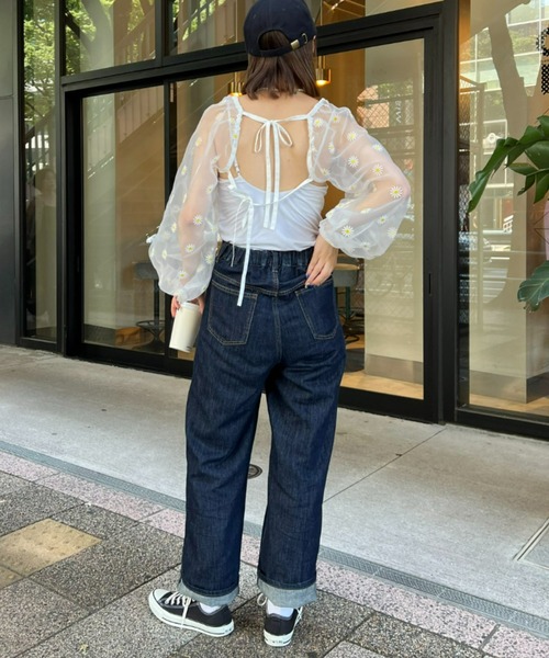 HELLO.SANFRANCISCO(ハローサンフランシスコ)の「【HELLO.SANFRANCISCO/ハローサンフランシスコ】チュールシアーフラワー刺繍ボレロ(カーディガン/ボレロ・レディース・ブラック/ホワイト・ONE SIZE)」の13枚目の写真