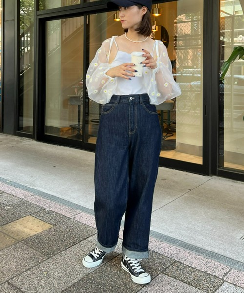 HELLO.SANFRANCISCO(ハローサンフランシスコ)の「【HELLO.SANFRANCISCO/ハローサンフランシスコ】チュールシアーフラワー刺繍ボレロ(カーディガン/ボレロ・レディース・ブラック/ホワイト・ONE SIZE)」の11枚目の写真