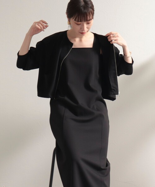 fredy emue（フレディエミュ）の「ポンチジャンスカ＋カーディガンセット（ジャンパースカート・レディース・ブラック/アイボリー/ベビーピンク・38）」の3枚目の写真