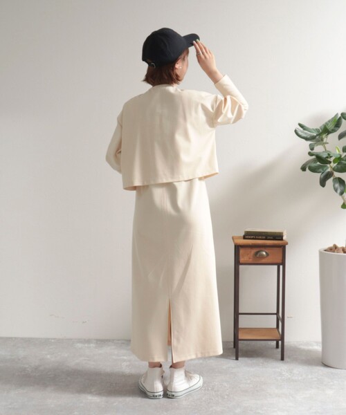 fredy emue（フレディエミュ）の「ポンチジャンスカ＋カーディガンセット（ジャンパースカート・レディース・ブラック/アイボリー/ベビーピンク・38）」の5枚目の写真