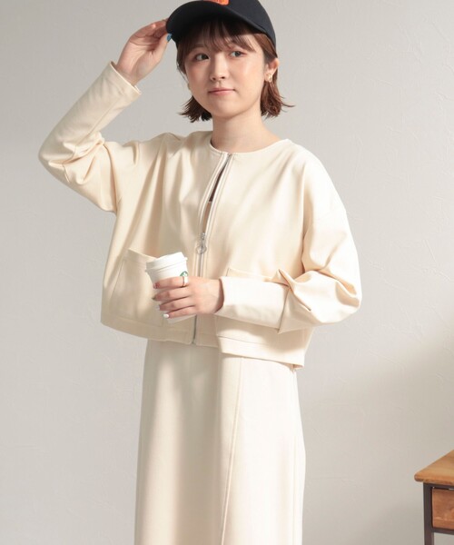 fredy emue（フレディエミュ）の「ポンチジャンスカ＋カーディガンセット（ジャンパースカート・レディース・ブラック/アイボリー/ベビーピンク・38）」の6枚目の写真