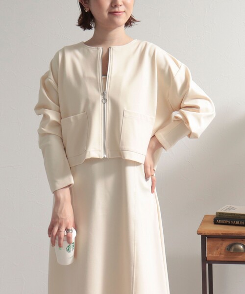 fredy emue（フレディエミュ）の「ポンチジャンスカ＋カーディガンセット（ジャンパースカート・レディース・ブラック/アイボリー/ベビーピンク・38）」の9枚目の写真