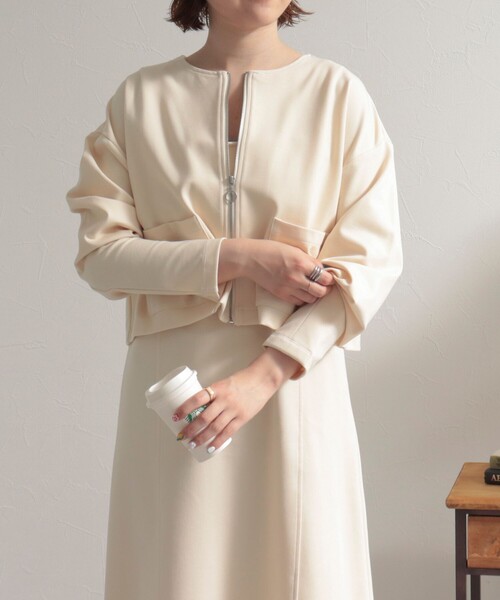 fredy emue（フレディエミュ）の「ポンチジャンスカ＋カーディガンセット（ジャンパースカート・レディース・ブラック/アイボリー/ベビーピンク・38）」の10枚目の写真