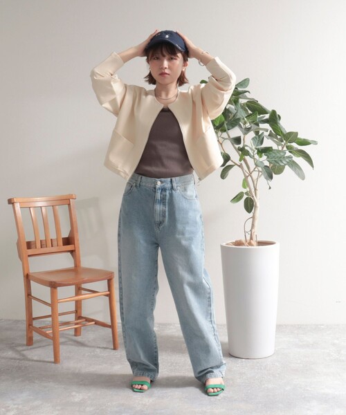 fredy emue（フレディエミュ）の「ポンチジャンスカ＋カーディガンセット（ジャンパースカート・レディース・ブラック/アイボリー/ベビーピンク・38）」の15枚目の写真