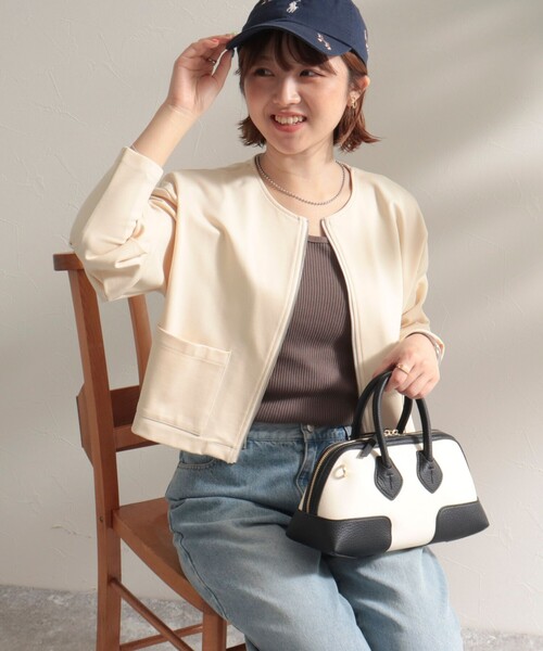 fredy emue（フレディエミュ）の「ポンチジャンスカ＋カーディガンセット（ジャンパースカート・レディース・ブラック/アイボリー/ベビーピンク・38）」の21枚目の写真