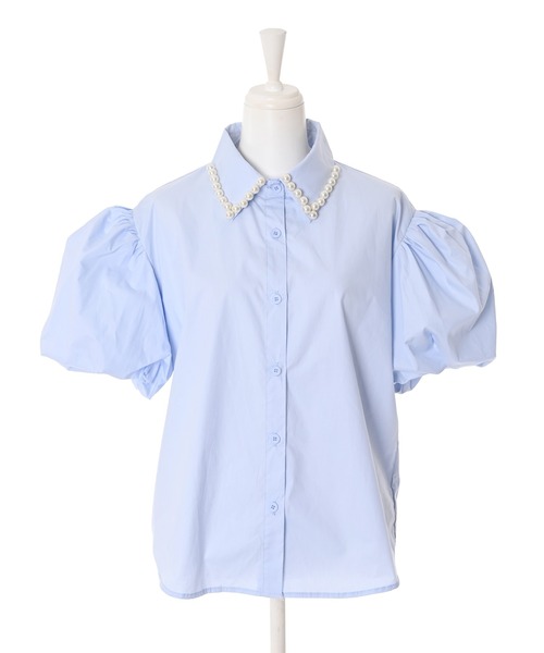 Narcissus(ナルシス)の「【WEB STORE限定】パールエリブラウス(シャツ/ブラウス・レディース・ブルー/ピンク・FREE)」の7枚目の写真