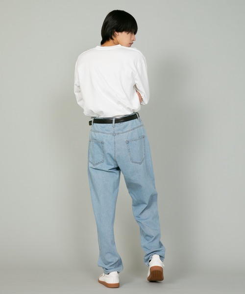 meltthelady⭐︎denim14ブルーデニムバギーパンツ デニム バギー」に該当するデニムパンツ（ブルー・ネイビー/青色