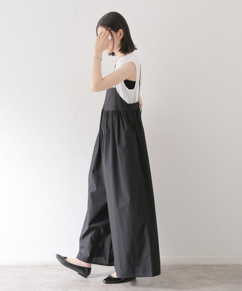 B.C STOCK(ベーセーストック)の「《追加3》Tシャツ付きサロペット(サロペット/オーバーオール・レディース・ベージュ/ブラック・FREE)」の8枚目の写真