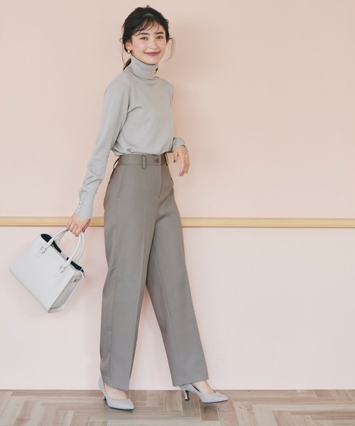 coca(coca)(コカ)の「【洗える】セットアップ対応ワイドスラックスパンツ(スラックス・レディース・グレー/ブラック/グレイッシュベージュ・L/M)」の4枚目の写真