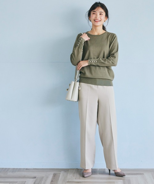 coca(coca)(コカ)の「【洗える】セットアップ対応ワイドスラックスパンツ(スラックス・レディース・グレー/ブラック/グレイッシュベージュ・L/M)」の9枚目の写真