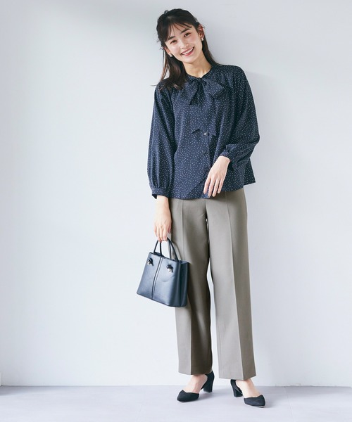 coca(coca)(コカ)の「【洗える】セットアップ対応ワイドスラックスパンツ(スラックス・レディース・グレー/ブラック/グレイッシュベージュ・L/M)」の14枚目の写真