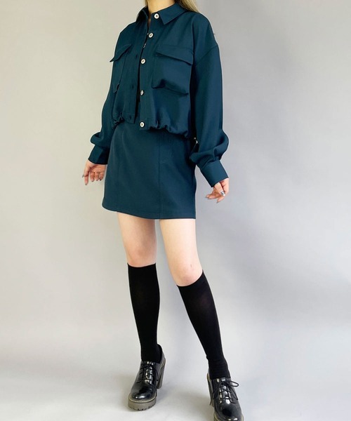 179/WG(イチナナキュウダブルジー)の「カーゴポケットショートシャツ(シャツ/ブラウス・レディース・グリーン/ベージュ/チャコールグレー/ピンク・MEDIUM)」の12枚目の写真